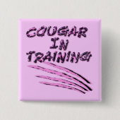 Cougar in training Square Button (Voorkant)