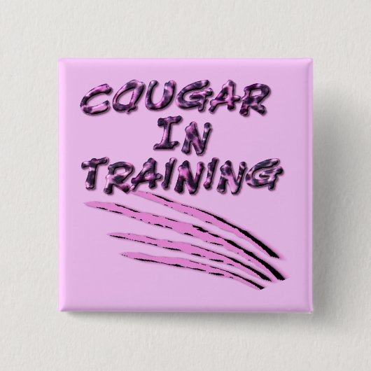 Cougar in training Square Button (Voorkant)