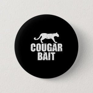 Cougar Lokaas Grappig Cadeau Cougar Jagen Vissen S Ronde Button 5,7 Cm