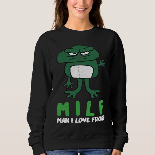 Cougar Man I Love Frogs  Amphibian Retro Frog Trui (Voorkant)