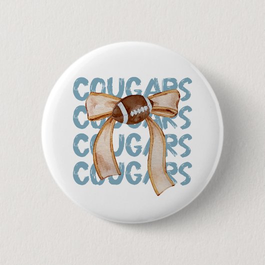 Cougar Mascot Coquette Button (Voorkant)