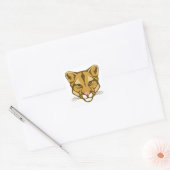 Cougar Mascot Vierkante Sticker (Envelop)