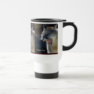 Cougar Mountain Lion Big Cat Art Travel Mug