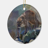 Cougar Mountain Lion grote kat schilderij 5 Keramisch Ornament (Links)