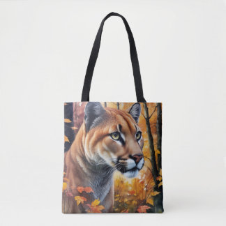 Cougar Mountain Lion herfstkunst Draagtas