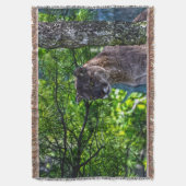 Cougar Mountain Lion & Pine Branches Wildlife II Deken (Voorkant Verticaal)