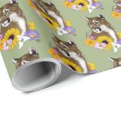 Cougar Mountain Lion Puma Bloemen Cadeaupapier (Rol Hoek)