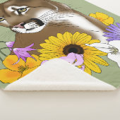 Cougar Mountain Lion Puma Bloemen Sherpa Deken (3/4)
