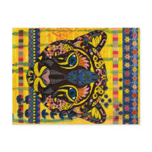 Cougar op felgele achtergrond Post Kaart