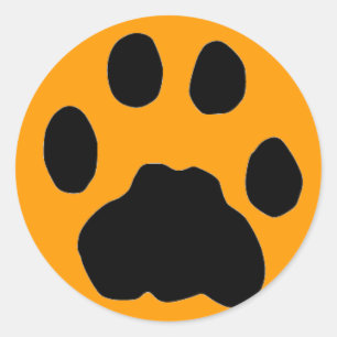 COUGAR PAW PRINT RONDE STICKER