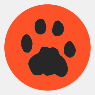 COUGAR PAW PRINT RONDE STICKER