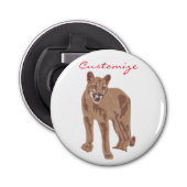 Cougar Puma Mountain Lion Thunder_Cove Button Flesopener (Voorkant)