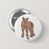 Cougar Puma Mountain Lion Thunder_Cove Ronde Button 5,7 Cm (Voorkant /achterkant)