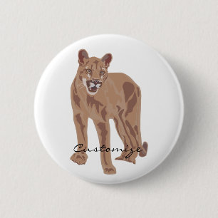 Cougar Puma Mountain Lion Thunder_Cove Ronde Button 5,7 Cm