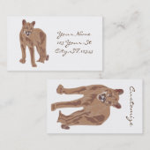 Cougar Puma Mountain Lion Thunder_Cove Visitekaartje (Voorkant / Achterkant)