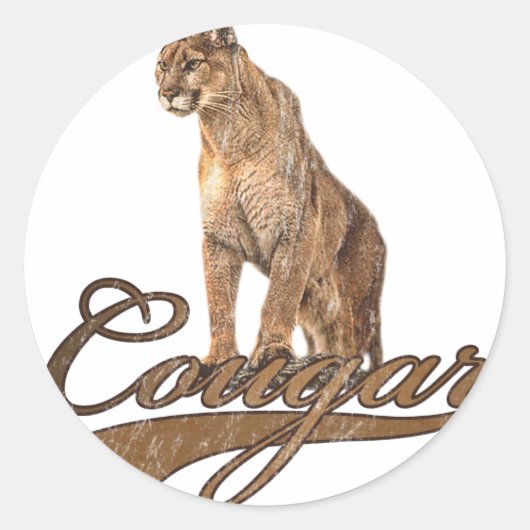 Cougar Ronde Sticker (Voorkant)