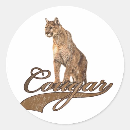 Cougar Ronde Sticker (Voorkant)
