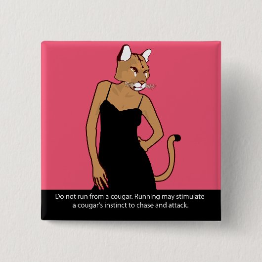 Cougar Vierkante Button 5,1 Cm (Voorkant)