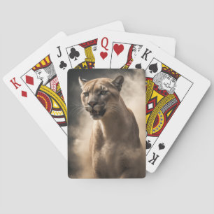 Cougar Wild Animal Elegant Dramatisch Mist Portret Pokerkaarten