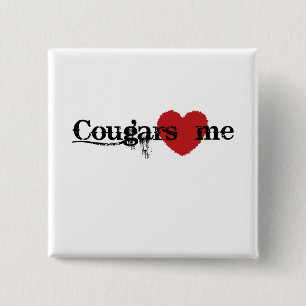 Cougars houden van me vierkante button 5,1 cm