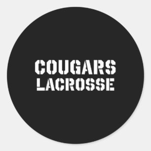 Cougars Lacrosse Clic Lax Mascot Team Gear Ronde Sticker