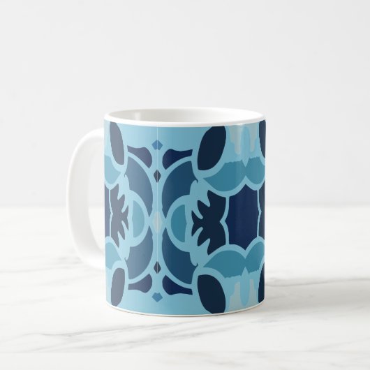 Couleur amusant bleu Collage classique Mug (Devant gauche)