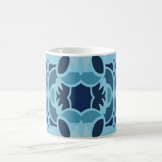 Couleur amusant bleu Collage classique Mug (Centre)