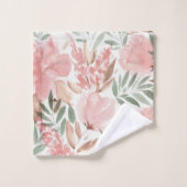 Couleur, Aquarelle romantique Motif Floral (Gant de toilette)