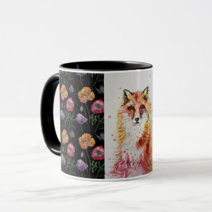 Couleur Aquarelle Rouge mignonne Peinture Mug Noir