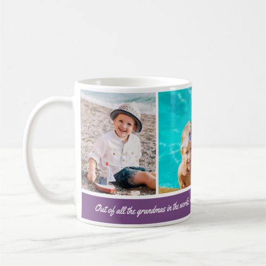 Couleur Arrière - plan personnalisée 3 Photo Mug (Gauche)