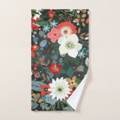 Couleur audacieuse funky florale sombre chic moder (Serviette à main)