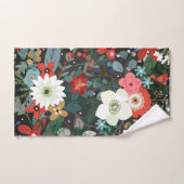 Couleur audacieuse funky florale sombre chic moder (Serviette à main)