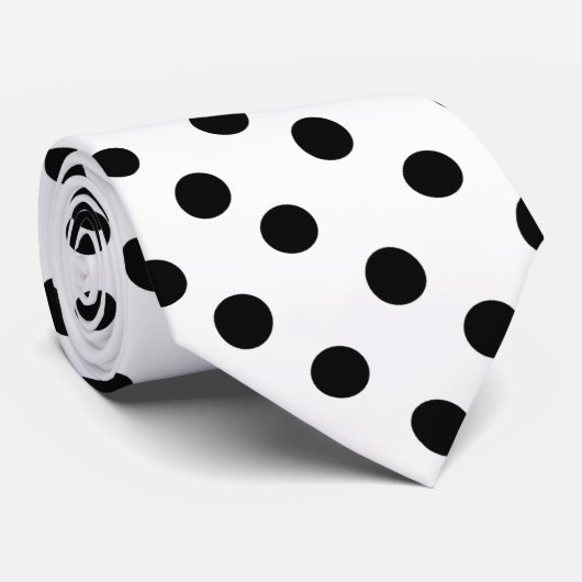 Couleur blanche avec Cravate points noirs (Roulé)