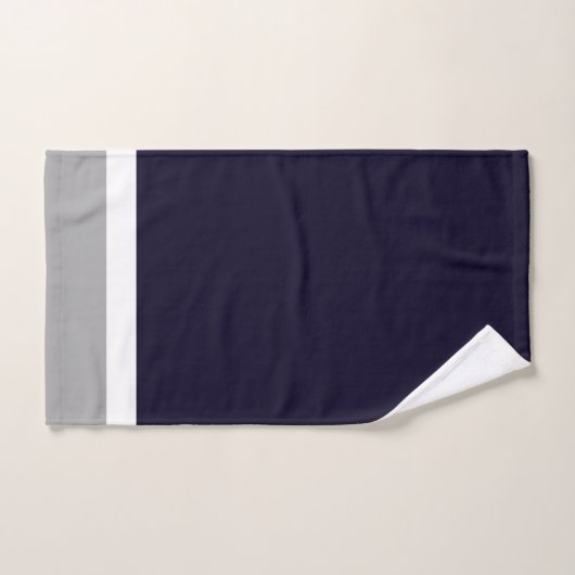 Couleur bleu foncé gris bloqué Plush (Serviette à main)
