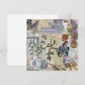 Couleur bleu pâle Floral Anniversaire Carte de voe (Devant / Derrière)