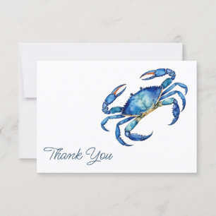 Couleur bleu tendance Crab Beach Merci Cartes
