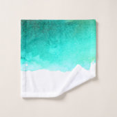 Couleur bleu turquoise de la plage (Gant de toilette)