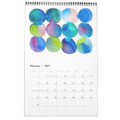 Couleur bleue calendrier de l'aquarelle Sacha Gros (Feb 2027)