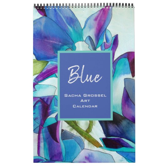 Couleur bleue calendrier de l'aquarelle Sacha Gros (Protection)