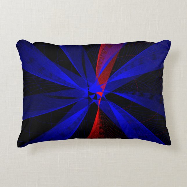 Couleur bleuet Abstrait Coussin d'accents géométri (Devant)