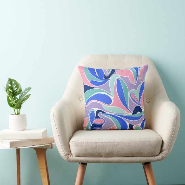 Couleur Bloc peinture Abstraite Oreiller à lancer (Chaise)