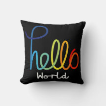 Couleur Bonjour World Throw Oreiller