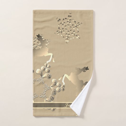 Couleur Bronzy Snowflakes (Serviette à main)