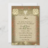 Couleur chaude Faire-part de mariage rouge or Vint (Devant)