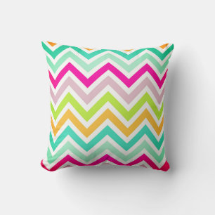 Couleur Chevron Jeu Oreiller