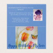 Couleur couleur Tulip Aquarelle Art Love Carte d'a (Outside Unfolded)