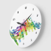 Couleur Cube Pixels Mur Blanc Horloge (Angle)