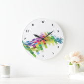 Couleur Cube Pixels Mur Blanc Horloge (Maison)