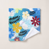 Couleur Cute Daisies Ferns Bubbles Clouds Motif (Gant de toilette)