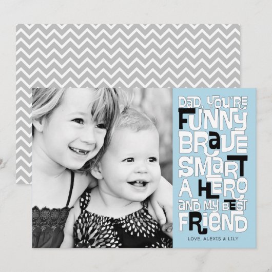 Couleur dans la carte de Fête des pères papa (Devant / Derrière)